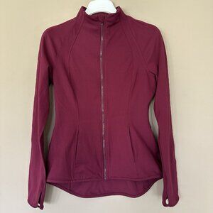 Yogalicous $98 Jacket Thumb Holes Women S Stretch Burgundy Athleisure Zip Red
